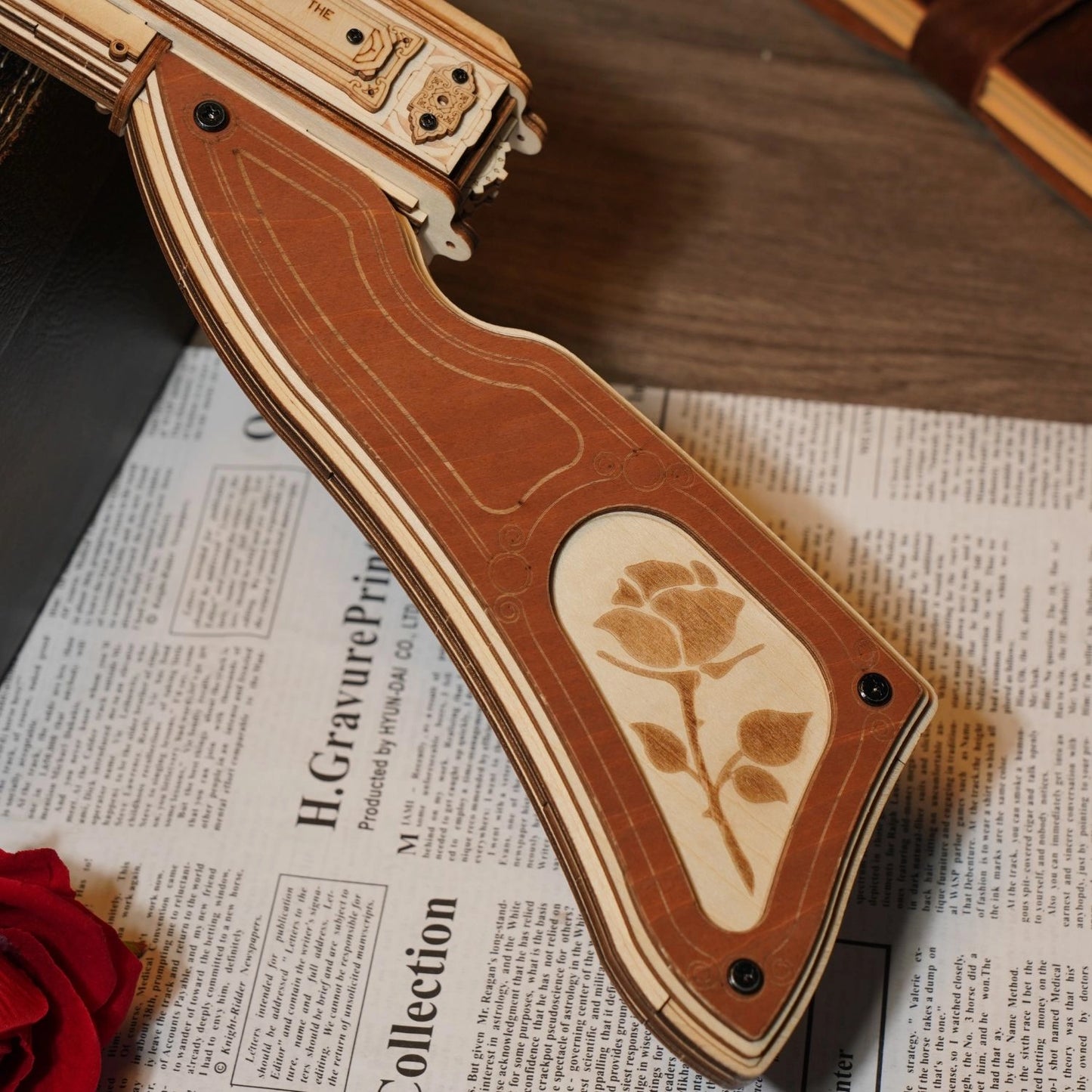 Drewniane Puzzle 3D - Pistolet maszynowy