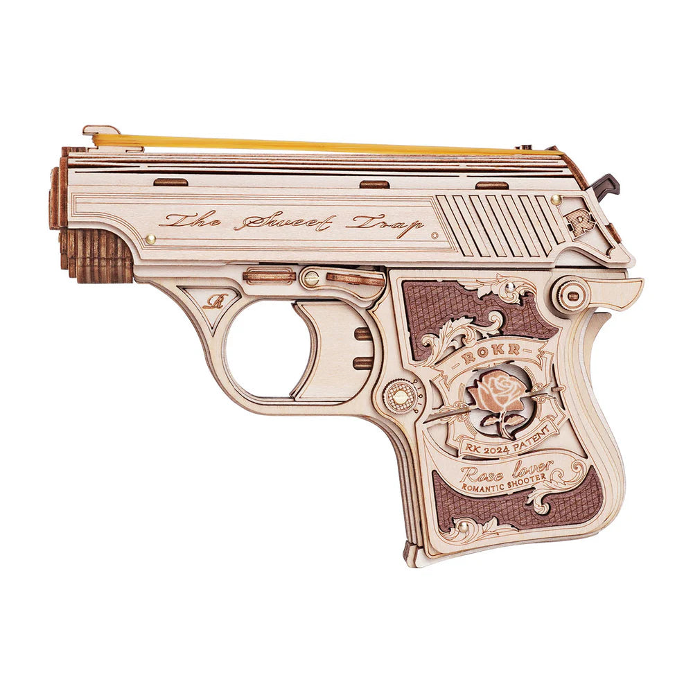 Drewniane Puzzle 3D - Półautomatyczny Pistolet