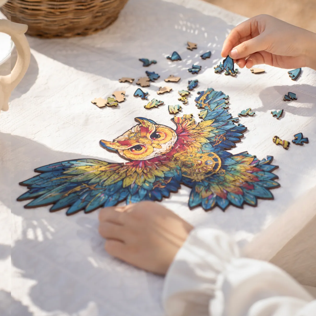 Drewniane Puzzle - Sowa
