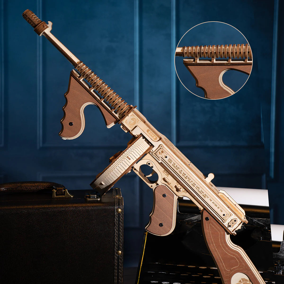 Drewniane Puzzle 3D - Pistolet maszynowy