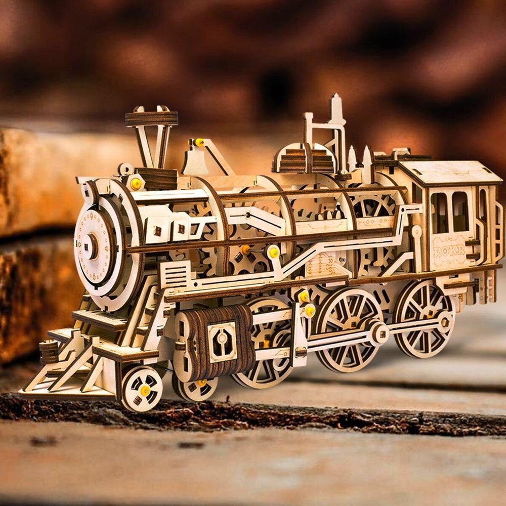 Drewniane Puzzle 3D - Lokomotywa