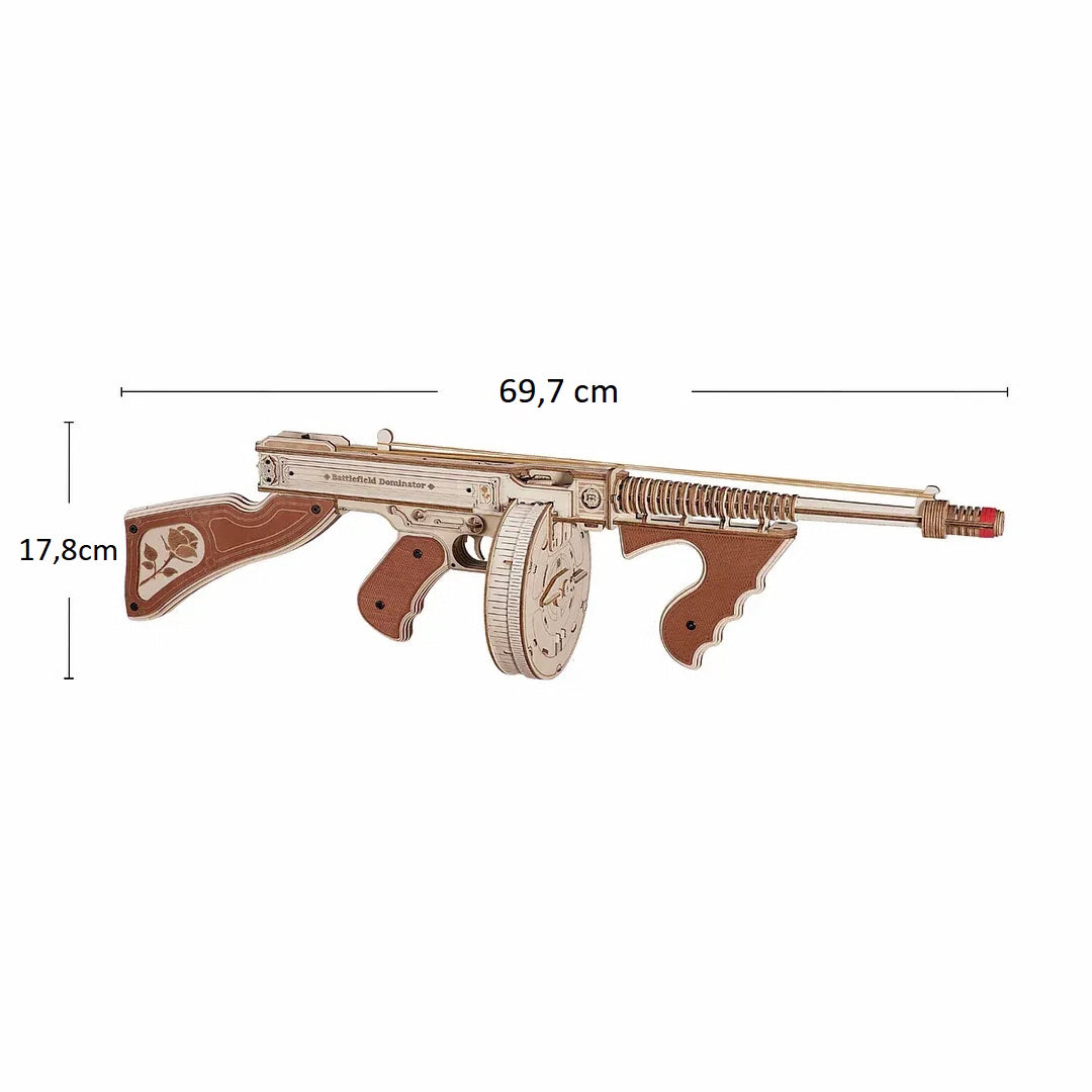 Drewniane Puzzle 3D - Pistolet maszynowy