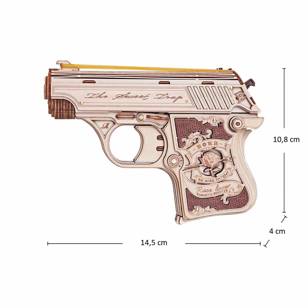 Drewniane Puzzle 3D - Półautomatyczny Pistolet