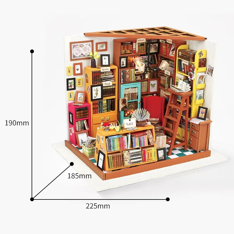 Drewniany Model - Biblioteka LED