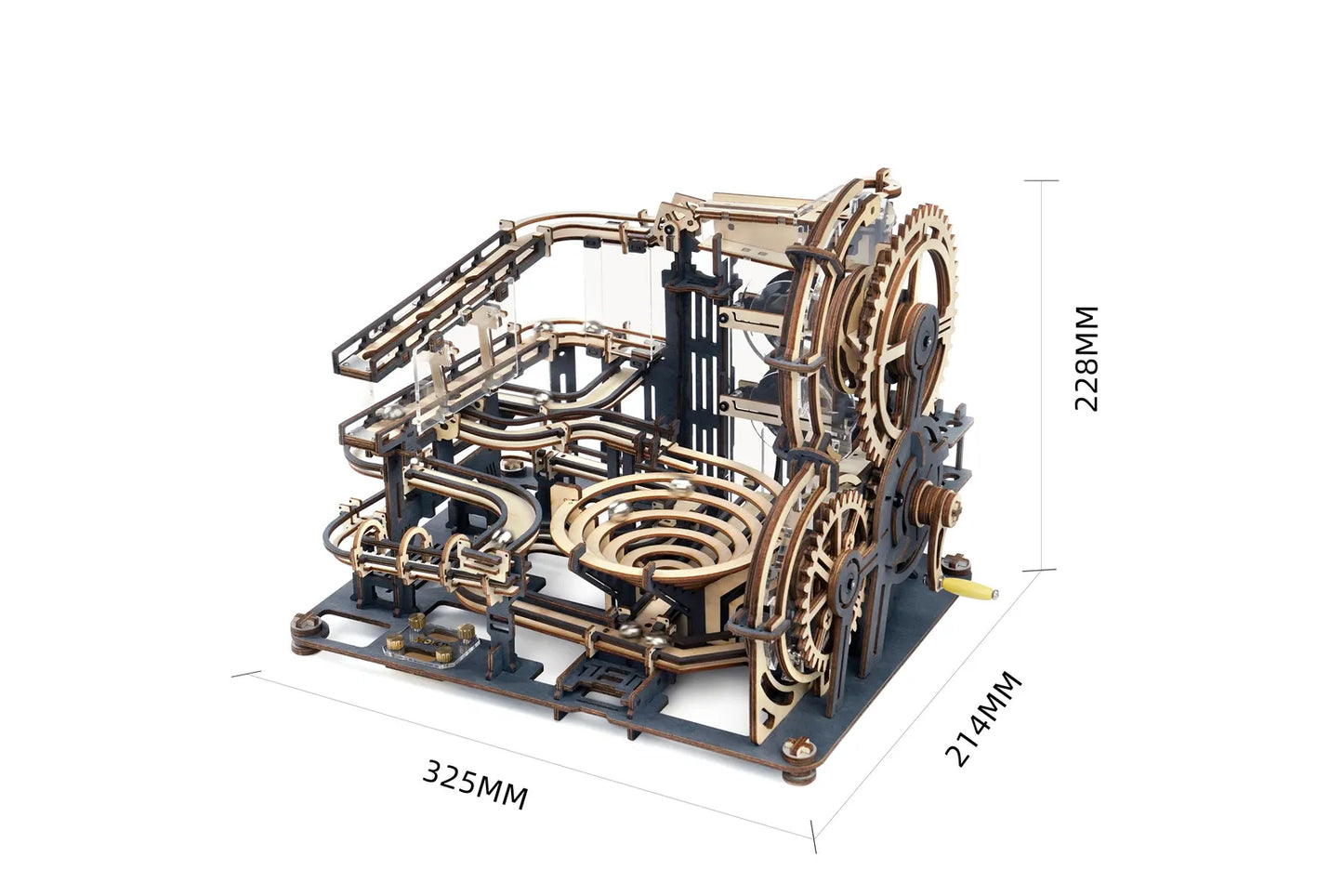 Drewniane Puzzle 3D - Kulkowy RollerCoaster - Wersja Night