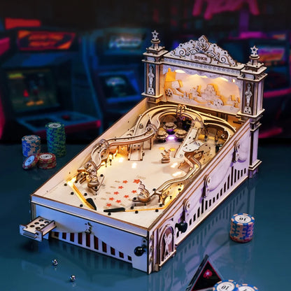 Drewniane Puzzle 3D - Maszyna Pinball Classic